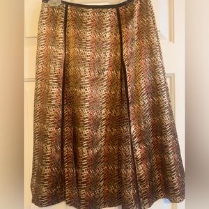 Kate Hill A-Line Skirt in Brown and Red